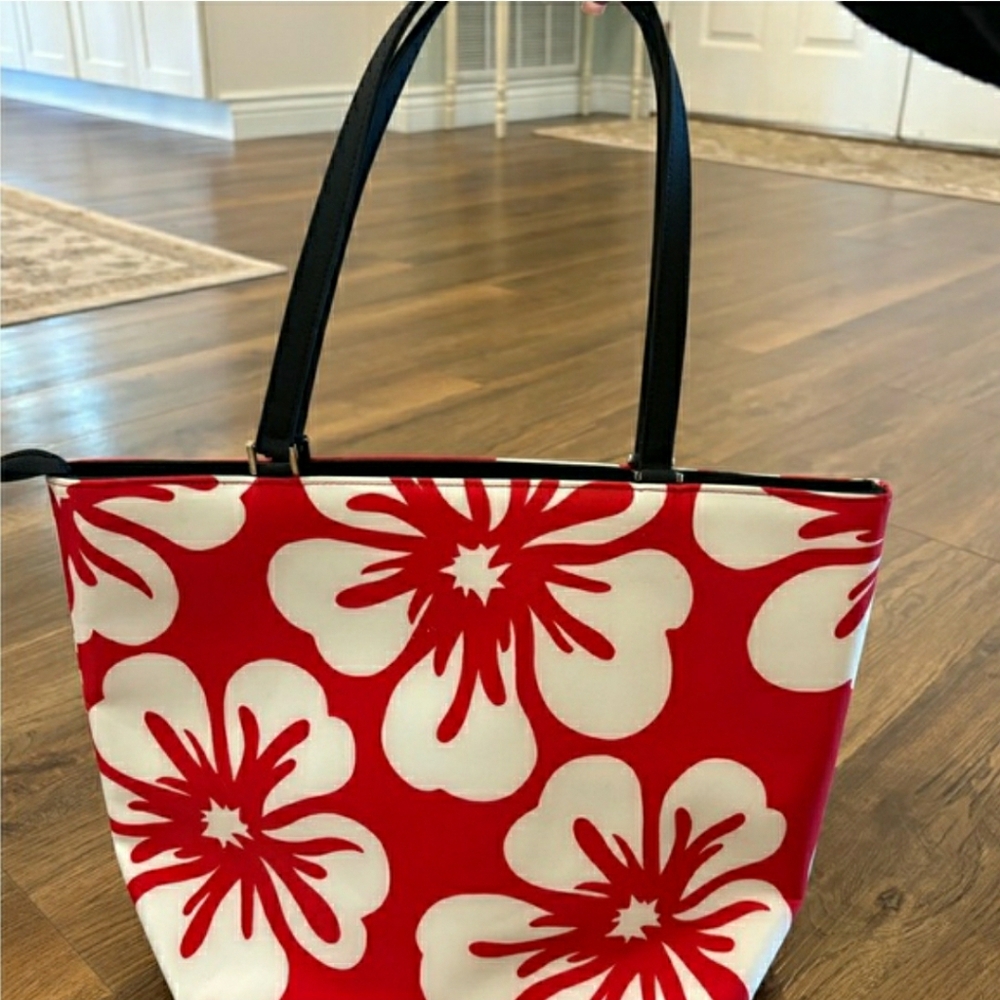 Kate Spade Red Floral Tote Bag - Picture 6 of 15